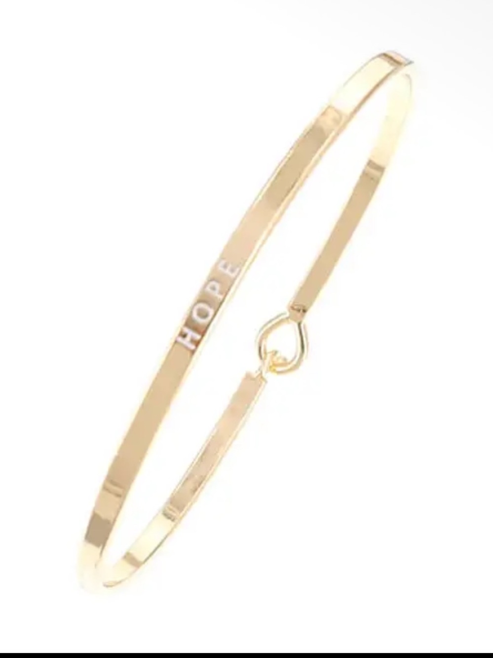 Gold Tone 'Hope' Women’s Inspirational Bangle Bracelet